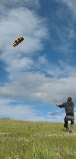 Flying My Trainer Kite in a Field